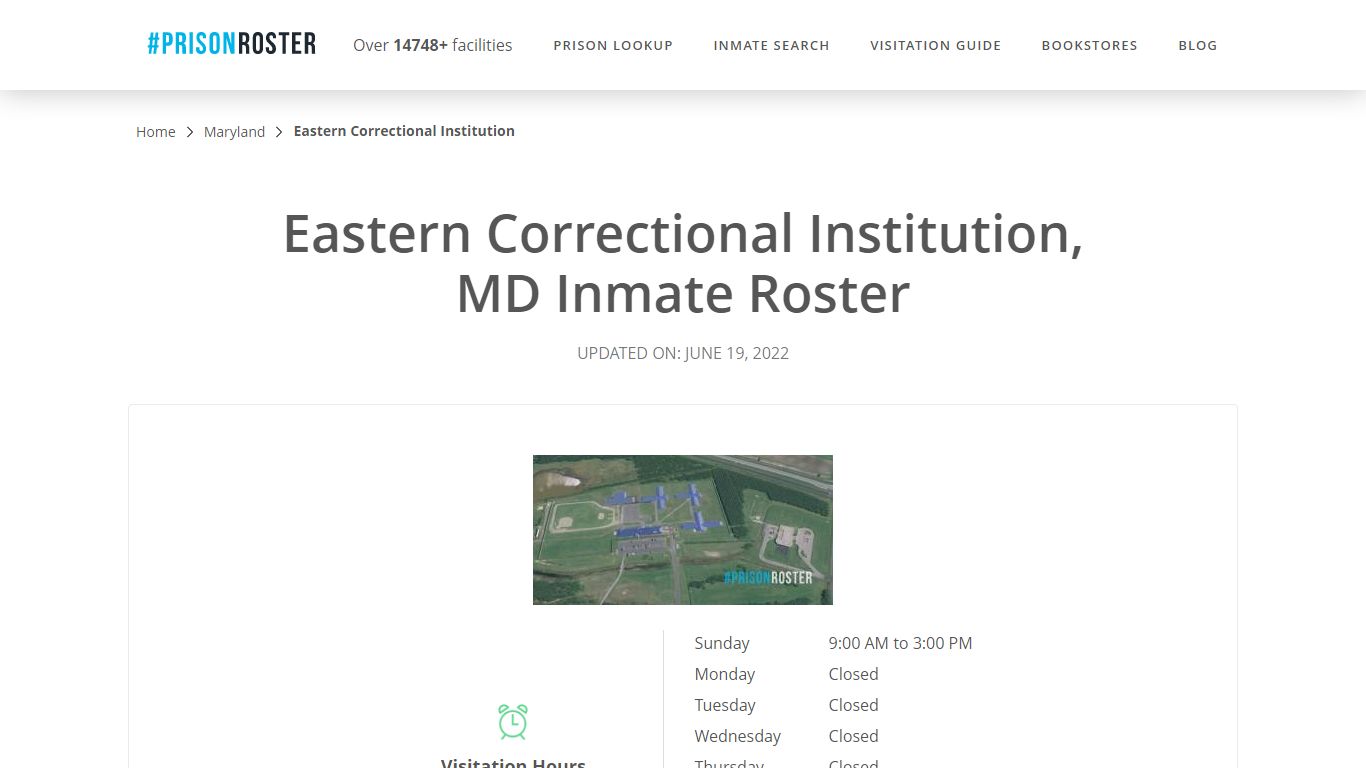 Eastern Correctional Institution, MD Inmate Roster